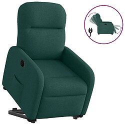 vidaXL Fauteuil inclinable électrique vert foncé tissu