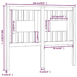 vidaXL Tête de lit 126x4x100 cm Bois massif de pin pas cher