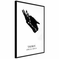 Paris Prix Affiche Murale Encadrée Zodiac Taurus I 20 x 30 cm Noir