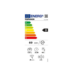 Lave-linge frontal 7kg 1200 tours/min - TLL127BK - TELEFUNKEN