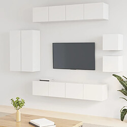 vidaXL Ensemble de meubles TV 8 pcs Blanc Bois d'ingénierie