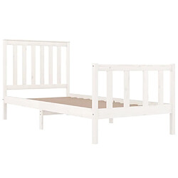 Acheter Maison Chic Lit Moderne Chambre - Cadre/structure de lit pour adulte Blanc Bois de pin massif 75x190 cm Petit simple -MN92977