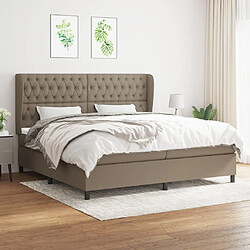 vidaXL Sommier à lattes de lit avec matelas Taupe 200x200 cm Tissu