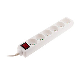 Bloc 6 prises 16A 2P+T avec interrupteur Blanc - Zenitech