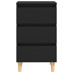 Acheter Maison Chic Lot de 2 Tables de chevet avec pieds en bois - Tables de Nuit Noir 40x35x69 cm