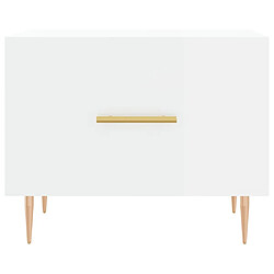 Maison Chic Table basse,Table Console Table d'appoint, Table pour salon blanc brillant 50x50x40 cm bois d'ingénierie -MN17052 pas cher