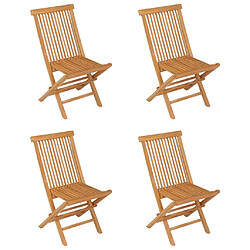 Maison Chic Salon de jardin 5 pcs - Table et chaises d'extérieur - Mobilier/Meubles de jardin Moderne Bois de teck massif -MN22812 pas cher