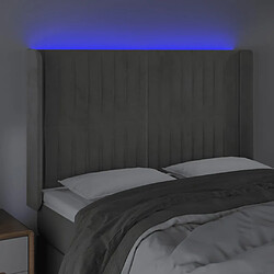 Avis vidaXL Tête de lit à LED Gris clair 147x16x118/128 cm Velours