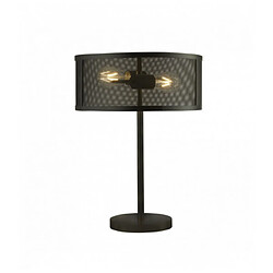 Searchlight Lampe de table résille 2 ampoules noir mat