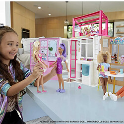 Mattel Coffret Maison de Poupée à 2 niveaux avec Poupée Barbie et Accessoires Multicolore