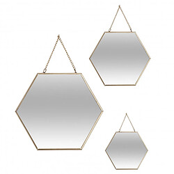 Atmosphera, Createur D'Interieur Lot de 3 miroirs héxa métal chaine Atmosphera