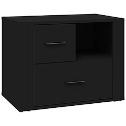 vidaXL Table de chevet Noir 60x36x45 cm Bois d’ingénierie