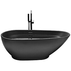 Beliani Baignoire îlot noir 173 x 82 cm GUIANA