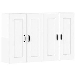 Maison Chic Lot de 2 Armoires murales,Meuble de Rangement,Armoire Suspendue blanc brillant bois d'ingénierie -MN89598