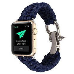 Avizar Bracelet Apple Watch 38 et 40 mm Cordon tressé en Nylon - Bleu nuit