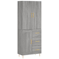 vidaXL Buffet haut Sonoma gris 69,5x34x180 cm Bois d'ingénierie