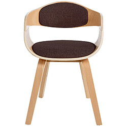 Avis Decoshop26 Lot de 2 chaises de salle à manger design scandinave en tissu marron et structure en bois clair 10_0001719