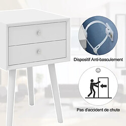 Acheter Helloshop26 Table de chevet avec 2 tiroirs table d'appoint pour salon chambre bureau 40 x 40 x 59,5 cm blanc 20_0004954