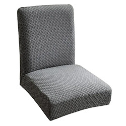 Housse De Chaise De Salle à Manger Tricotée En Une Seule Pièce Housse De Protection Gris Foncé pas cher