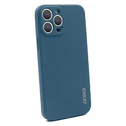 Enkay Coque en silicone anti-chute, antichoc, de couleur unie bleu foncé pour votre Apple iPhone 13 Pro 6.1 pouces