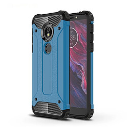 Wewoo Coque Renforcée Étui combiné TPU + PC pour MOTO E5 bleu