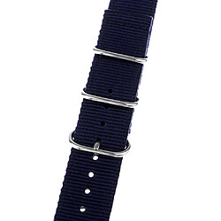 Avis bracelet en nylon avec boucle en acier inoxydable bleu marine 22mm