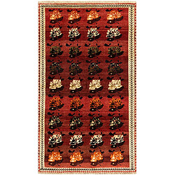 Vidal Tapis de laine 191x106 rouge Gabbeh