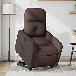 vidaXL Fauteuil inclinable électrique marron foncé tissu