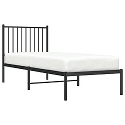 Avis vidaXL Cadre de lit métal sans matelas avec tête de lit noir 80x200 cm