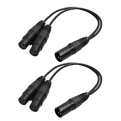 2x Y Séparateur Câble XLR Microphone Connecteur Corde Mâle À 2 Femêlle 1 ft