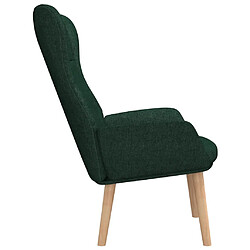 Avis vidaXL Chaise de relaxation Vert foncé Tissu