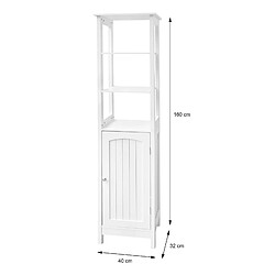 Acheter ML DESIGN MODERN LIVING Armoire de rangement salle de bain meuble étagère haut en MDF blanc 40x160x32 cm