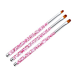 Acheter 3X Pointe Pointue Ronde Brosse à Ongles Peinture Brosse Stylo Manucure Nail Art Rose