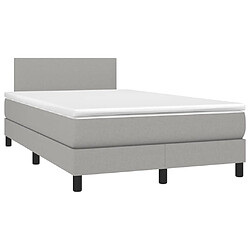 Avis Maison Chic Lit adulte- Lit + matelas + LED,Sommier à lattes de lit matelas LED gris clair 120x190 cm tissu -GKD94492