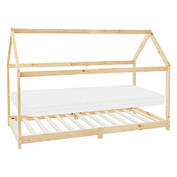 ML-Design Lit d'enfant en bois de pin naturel lit design maison avec matelas 200x90 cm