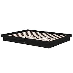 Avis vidaXL Cadre de lit sans matelas noir bois massif 140x190 cm