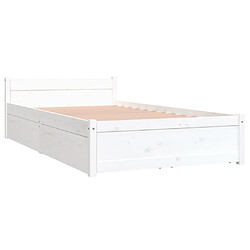 Avis vidaXL Cadre de lit sans matelas avec tiroirs blanc