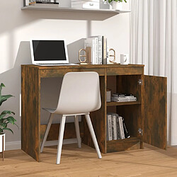 Avis Maison Chic Bureau,Table de travail,bureau de travail pour chambre Chêne fumé 100x50x76 cm Bois d'ingénierie -GKD78045