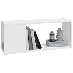 Avis vidaXL Meuble TV Blanc 80x24x32 cm Bois d'ingénierie