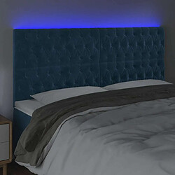 Avis Maison Chic Tête de lit scandinave à LED,meuble de chambre Bleu foncé 180x7x118/128 cm Velours -MN33887