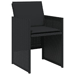 Avis Maison Chic Lot de 4 Chaises Relax de jardin avec coussins noir résine tressée -GKD15531