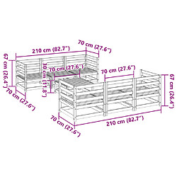 vidaXL Salon de jardin 7 pcs bois massif sapin de douglas pas cher