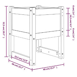 vidaXL Jardinière 40x40x52,5 cm Bois massif de pin pas cher