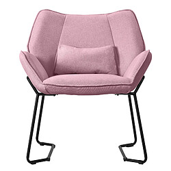 ML-Design Fauteuil 2 places Fauteuil relax Coussin de dossier Fauteuil de salon Lin Rose