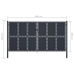 Acheter vidaXL Portail de jardin Acier 400 x 200 cm Anthracite