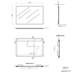 Acheter Kiamami Valentina MIROIR RÉTROÉCLAIRÉ 60 X 90 CM ANGLES ARRONDIS DALLAS