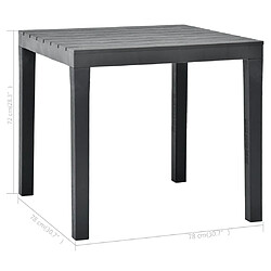 Acheter vidaXL Table de jardin Anthracite 78x78x72 cm Plastique