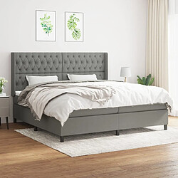 Maison Chic Lit Adulte - Lit simple Lit à sommier tapissier avec matelas moelleux - Meuble de Chambre - Gris foncé 200x200cm Tissu -MN40918