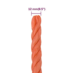 vidaXL Corde de travail Orange 12 mm 25 m Polypropylène pas cher