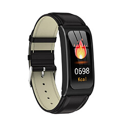 Wewoo Bracelet connecté AK12 1,14 pouces écran couleur intelligent Smartwatch IP68 ÉtancheBracelet en cuirRappel d'appel / Surveillance de la fréquence cardiaque / de la pression artérielle / du sommeil / Prévoyez le cycle menstruel intelli